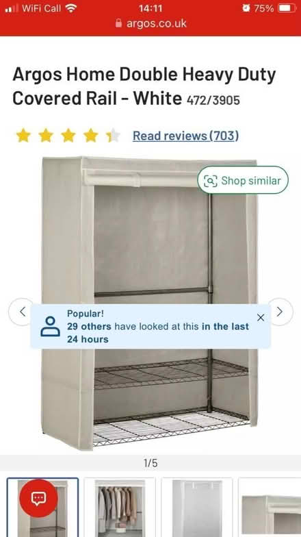 Photo of free Argos metal and fabric wardrobe (Prestonfield EH16) #1