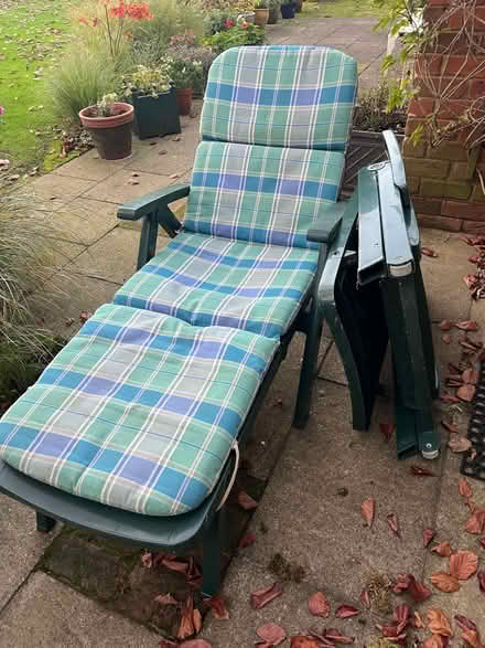 Photo of free 2 sunloungers with cushions (Hitchin Herts) #2