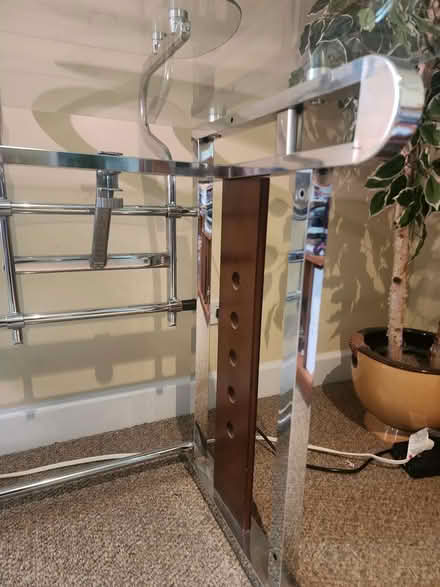 Photo of free Art Deco Desk, glass, chrome, wood (23515 n Spring Drive 60010) #3