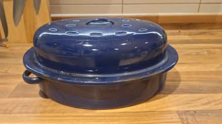 Photo of free Blue metal Casserole dish (Kingscourt, Stroud) #1