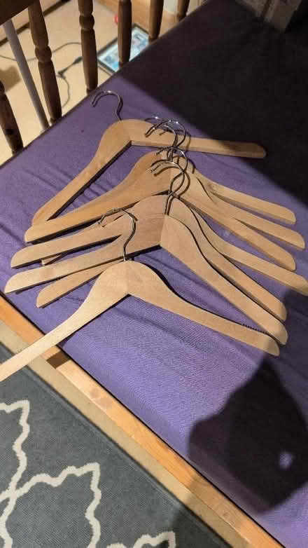 Photo of free 9 wooden coat hangers (Holy Corner EH10) #2
