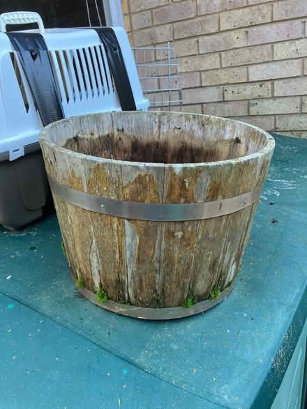 Photo of free Aged barrel flower pot (Rusthall TN4) #1
