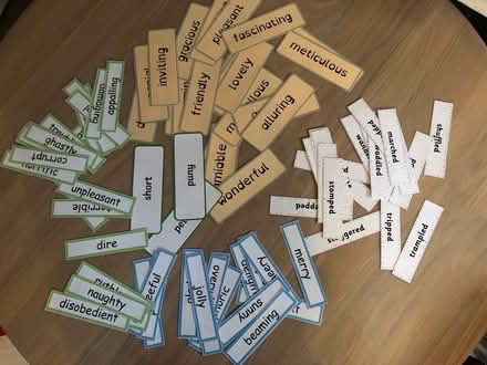 Photo of free KS2 Vocab cards for Eng word wall (Pembury TN2) #1