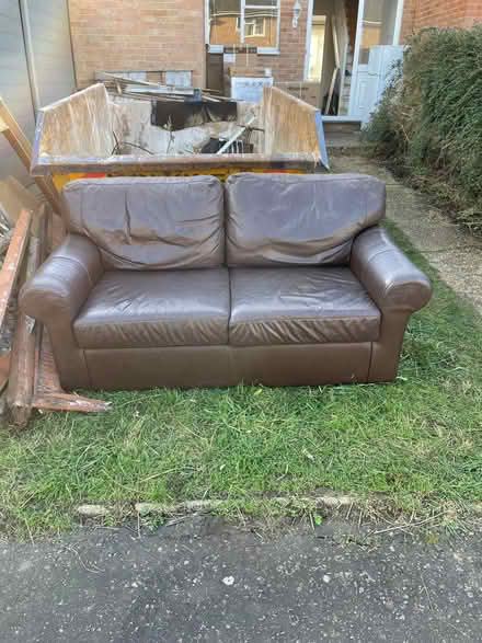 Photo of free Brown two seater settee (Hemel Hempstead HP1) #1