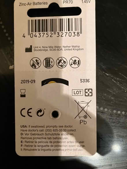 Photo of free Hearing aid batteries (Harlow CM18 staple tye) #1