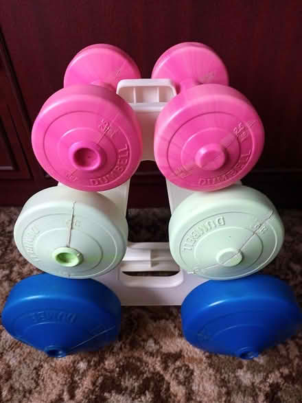Photo of free Set of 3 Dumbbells and rack (Pontefract) #2