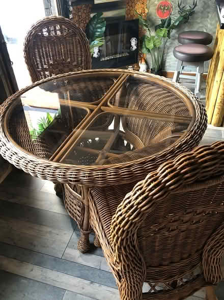 Photo of free rattan table with 2 chairs (Bedworth CV12) #1