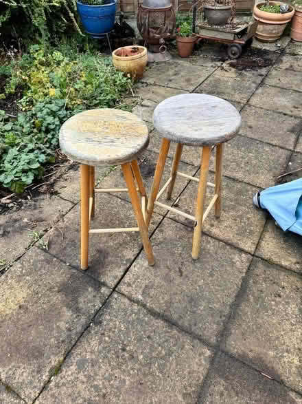 Photo of free Wooden stools for up cycle or shed use (Studley B80) #1