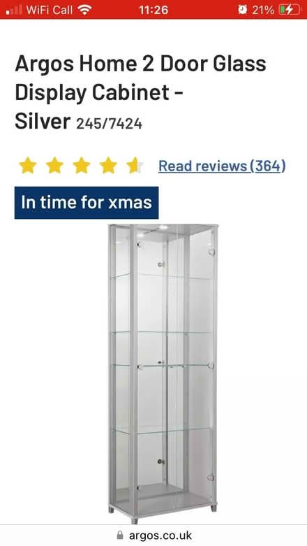 Photo of free Glass display cabinet (The Camp AL1) #1