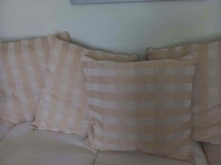 Photo of free Comfy Cream and gold sofa (Highway SL6) #2