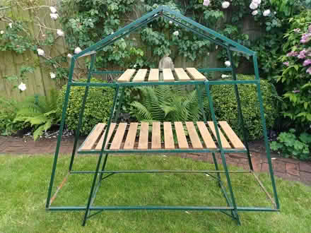 Photo of free PatioGro 3-tier growing frame, shelving & plastic planters (Emsworth PO10) #1