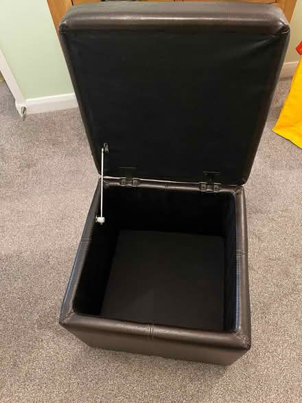Photo of free Large faux brown storage pouffe (Spring Park CR0) #4
