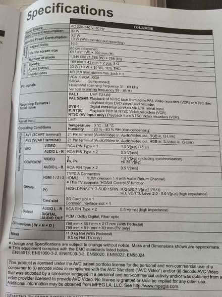 Photo of free Old Panasonic 32 inch flat screen TV (Warden Hill GL51) #3
