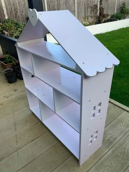 Photo of free Lilac ‘house’ book shelf (New Haw, KT15) #2