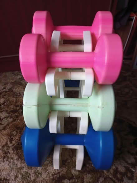 Photo of free Set of 3 Dumbbells and rack (Pontefract) #1
