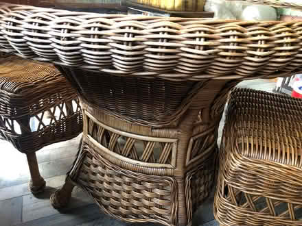 Photo of free rattan table with 2 chairs (Bedworth CV12) #2