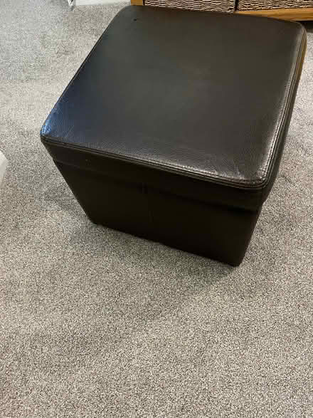 Photo of free Large faux brown storage pouffe (Spring Park CR0) #1