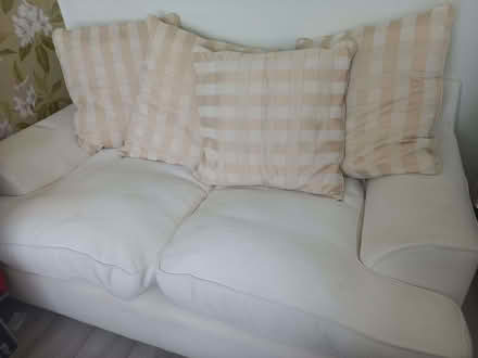 Photo of free Comfy Cream and gold sofa (Highway SL6) #1