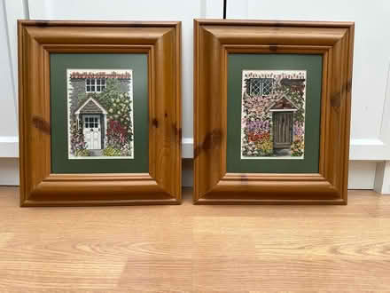 Photo of free Pair of Framed Cottage Door Scenes (Molesey KT8) #1