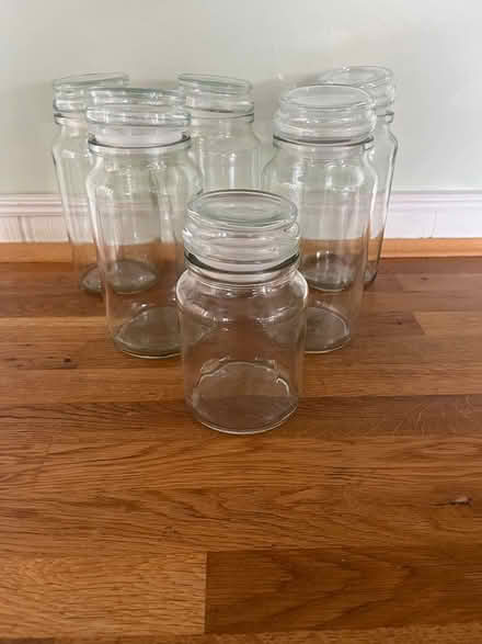 Photo of free 6 Glass storage jars with lids (Binley, Coventry) #1