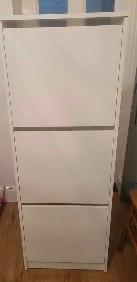 Photo of free Shoe cabinet, tall, slim, 3 shelves (Leytonstone, E11) #1