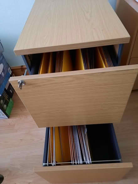Photo of free 2 Draw locking filing cabinet (Mossley Hill L18) #2
