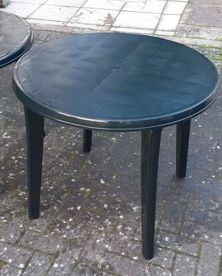 Photo of free Two Garden Tables - Green Plastic (Petersfield GU31) #3