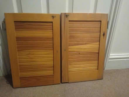 Photo of free Pair of small louvred cupboard doors (Horndean PO8) #2