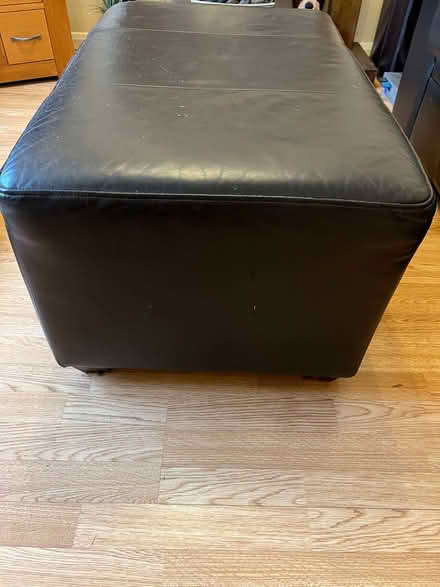 Photo of free 2 Next Brown Leather Sofas & Matching Leather Stool (Mill Green AL7) #2