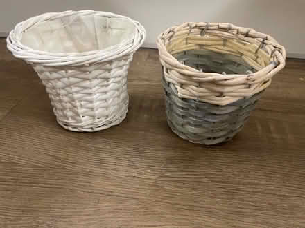 Photo of free Two wicker plant pot holders (Finchampstead RG40) #1