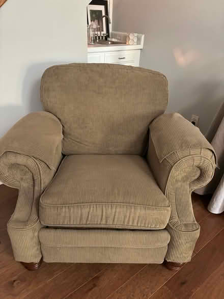 Photo of free BarcaLounger sage green recliner (Geist) #2