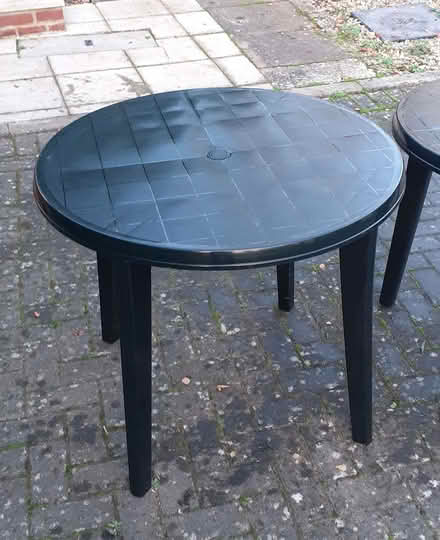 Photo of free Two Garden Tables - Green Plastic (Petersfield GU31) #2