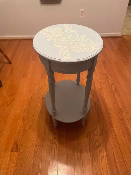 Photo of free Blue wooden end table (Arlington/east falls church) #2