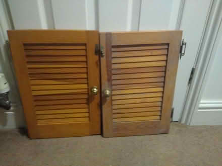 Photo of free Pair of small louvred cupboard doors (Horndean PO8) #1