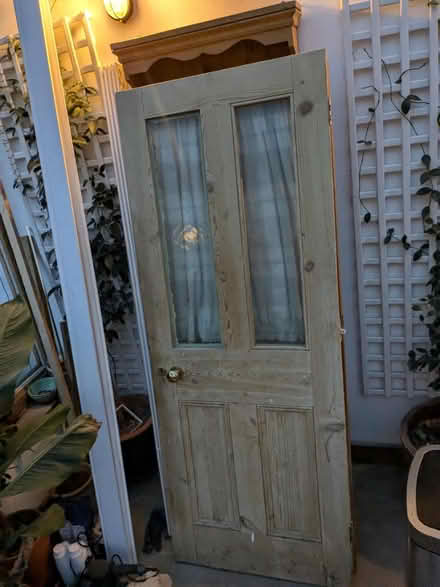 Photo of free 2 internal pine doors. 1 with glass (Oxted, RH8) #1