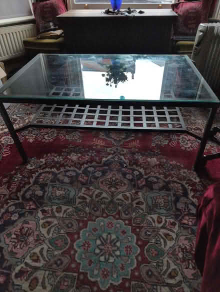 Photo of free Large metal glass top coffee table (Neasden NW10) #2