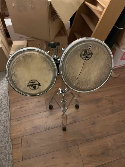 Photo of free Bongos with stand - one needs re-skinning (Selly Park B29) #1