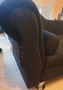 Photo of free Black velvet chaise longue (SW London) #1