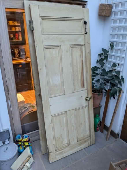 Photo of free 2 internal pine doors. 1 with glass (Oxted, RH8) #2