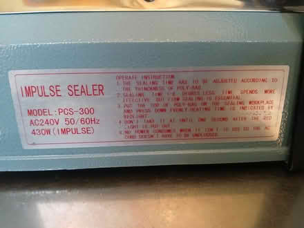 Photo of free Impluse sealer(not working) (Woolverton BA2) #2