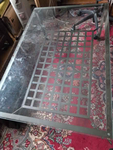 Photo of free Large metal glass top coffee table (Neasden NW10) #1