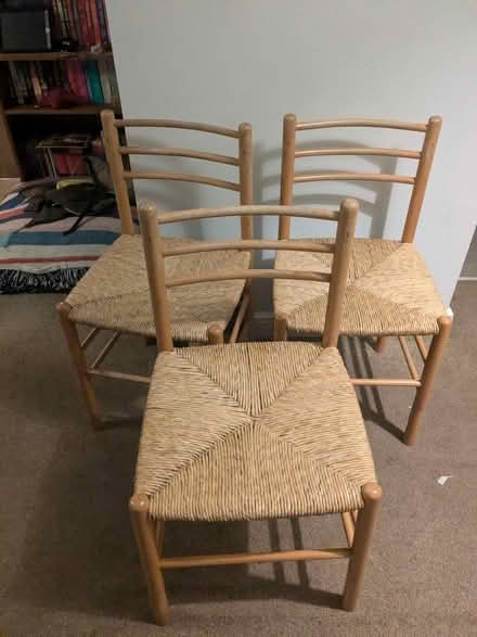 Photo of free 3 wicker seat chairs (Long Eaton ng10) #1