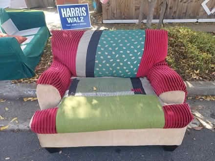 Photo of free velvet couch, chair & table (Bay area) #3