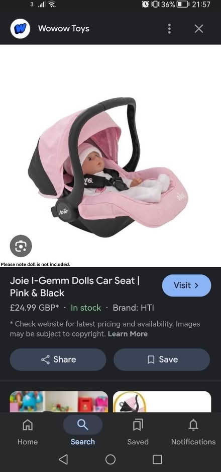 Photo of Doll car seat (Chessington KT9) #1
