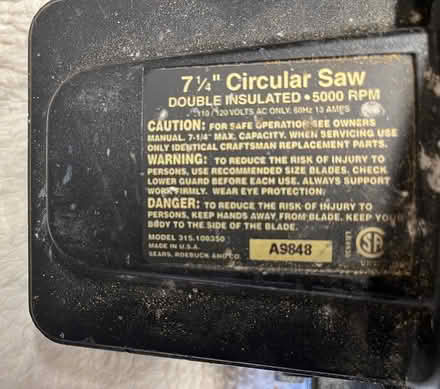 Photo of free Circular Saw (Bluebell way Sunnyvale) #3