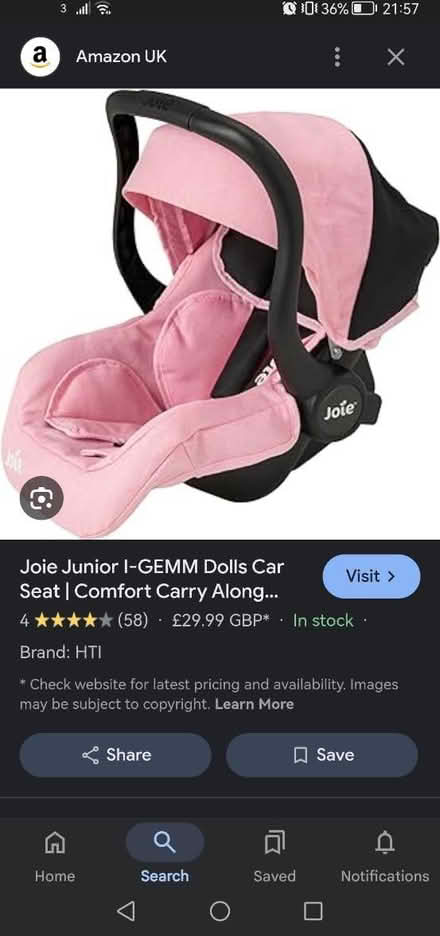 Photo of Doll car seat (Chessington KT9) #4