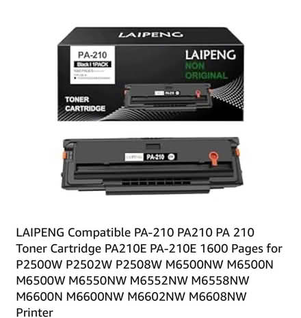 Photo of free Laser cartridge, B&W, PA-210 (Armathwaite CA4) #1