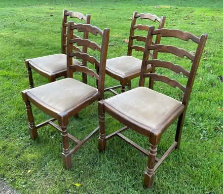 Photo of free 4 solid ladder back chairs (Penrith CA11) #1