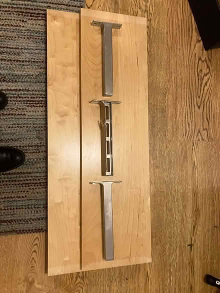 Photo of free Wooden shelf with metal brackets (New Malden KT3) #2