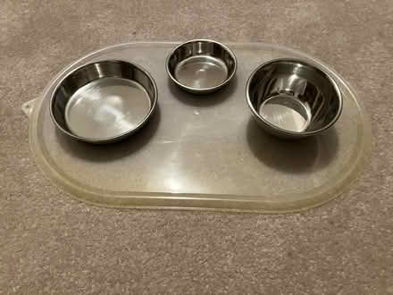 Photo of free Three cat dishes, mat (Cambrian, San Jose) #1